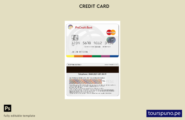 lista para imprimir la plantilla de ProCredit MasterCard de Rumania
